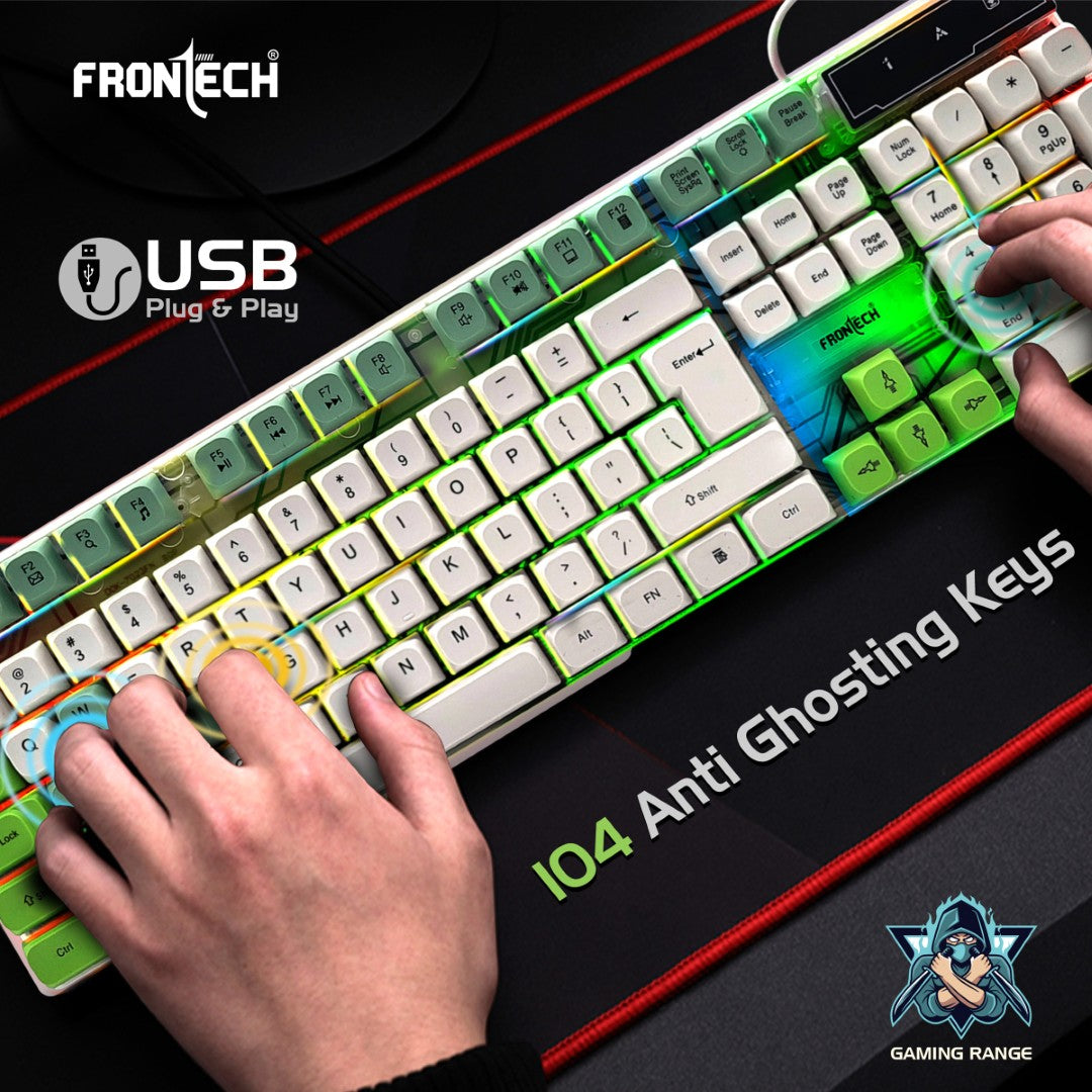 Frontech Nova Knight Wired Gaming Set: Rainbow LED, 104 Keys, 1600 DPI (KB-0045) Frontech Nova Knight Wired Gaming Set: Rainbow LED, 104 Keys, 1600 DPI (KB-0045)
